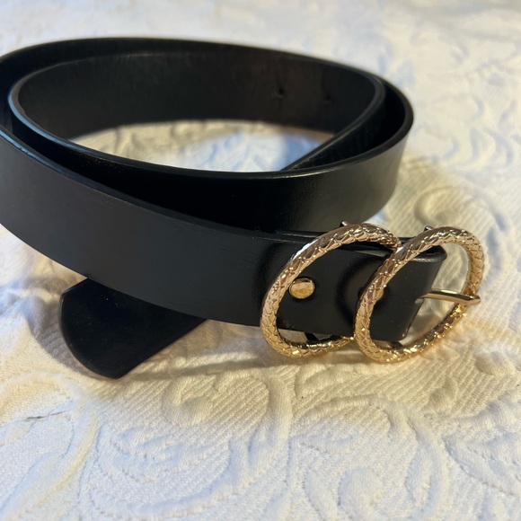 LIKE NEW Garage Gold Black Belt - Picture 3 of 3
